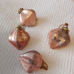 Pink Mercury Glass Style Ornaments